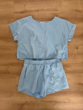 MAC Collection Light Blue Top and Shorts Set